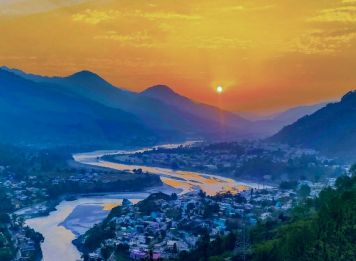 Sunset over the Alaknanda River Valley